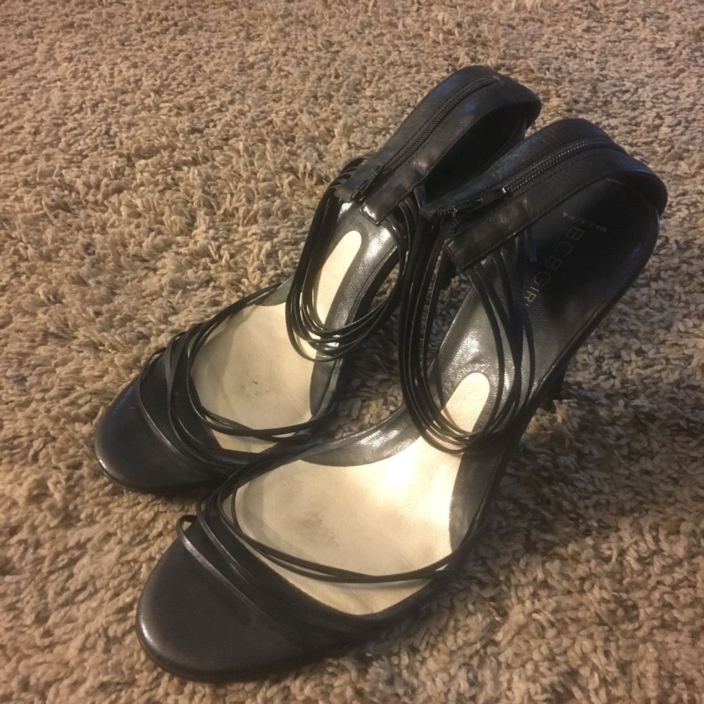 EUC BCBGirls strappy leather stiletto