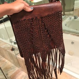 Fringe leather bag