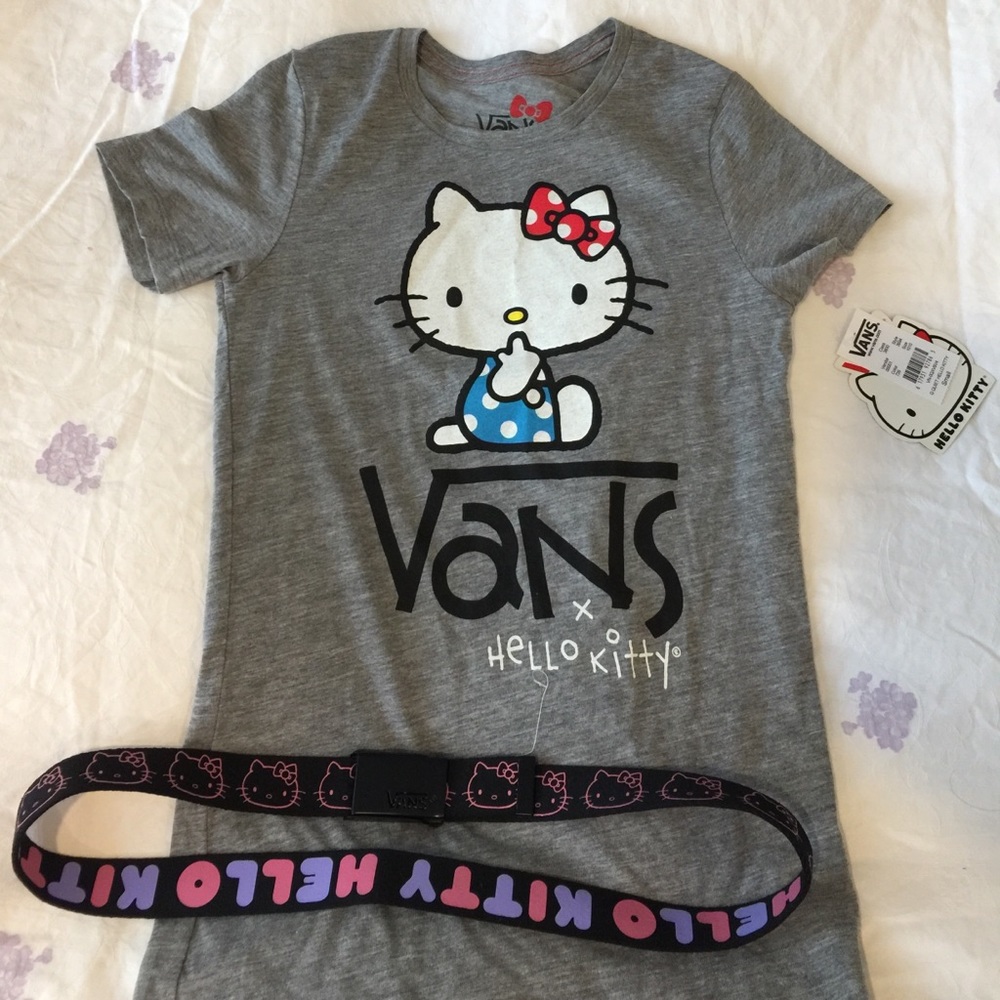 (SOLD) Vans x hello kitty shirt and belt