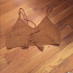 Mustard colored crop top