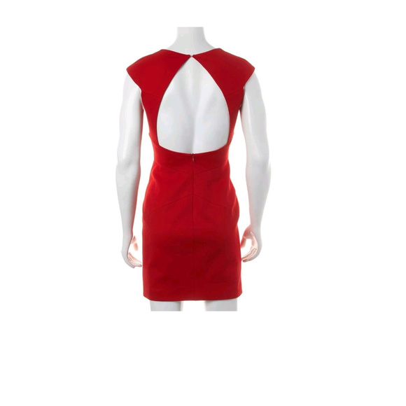 ZAC POSEN Red Sweetheart Neckline Stretch Body-con Dress S 2 - Picture 6 of 8