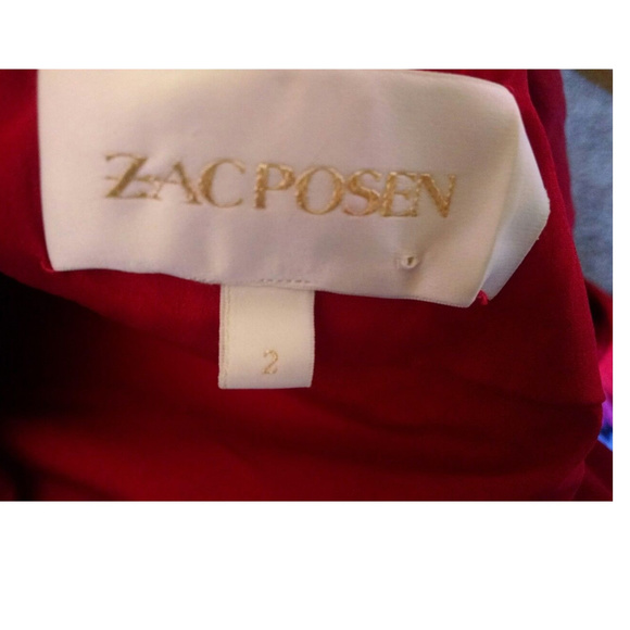 ZAC POSEN Red Sweetheart Neckline Stretch Body-con Dress S 2 - Picture 7 of 8
