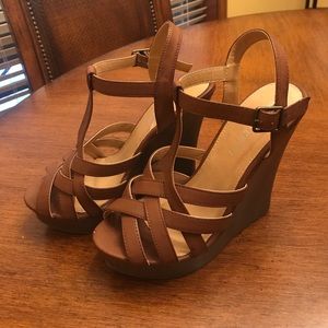 Charming Charlie's brown wedges