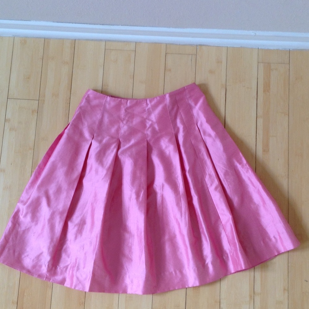 Banana republic pink silk midi skirt