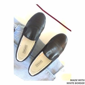 Black Snake Skin Slip on Topshop Sneakers Size 9