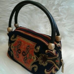 SALE Vintage Cord Embroidered Small Purse