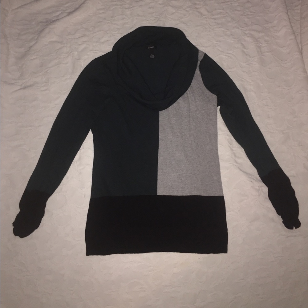 Alfani Cowl Neck Colorblock Sweater, M