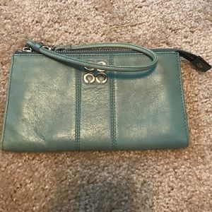 Coach leather wristlet wallet