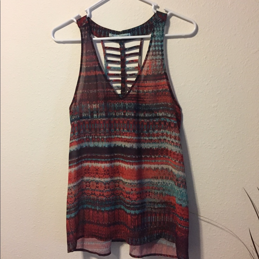 camisole tank with lattice and beading design