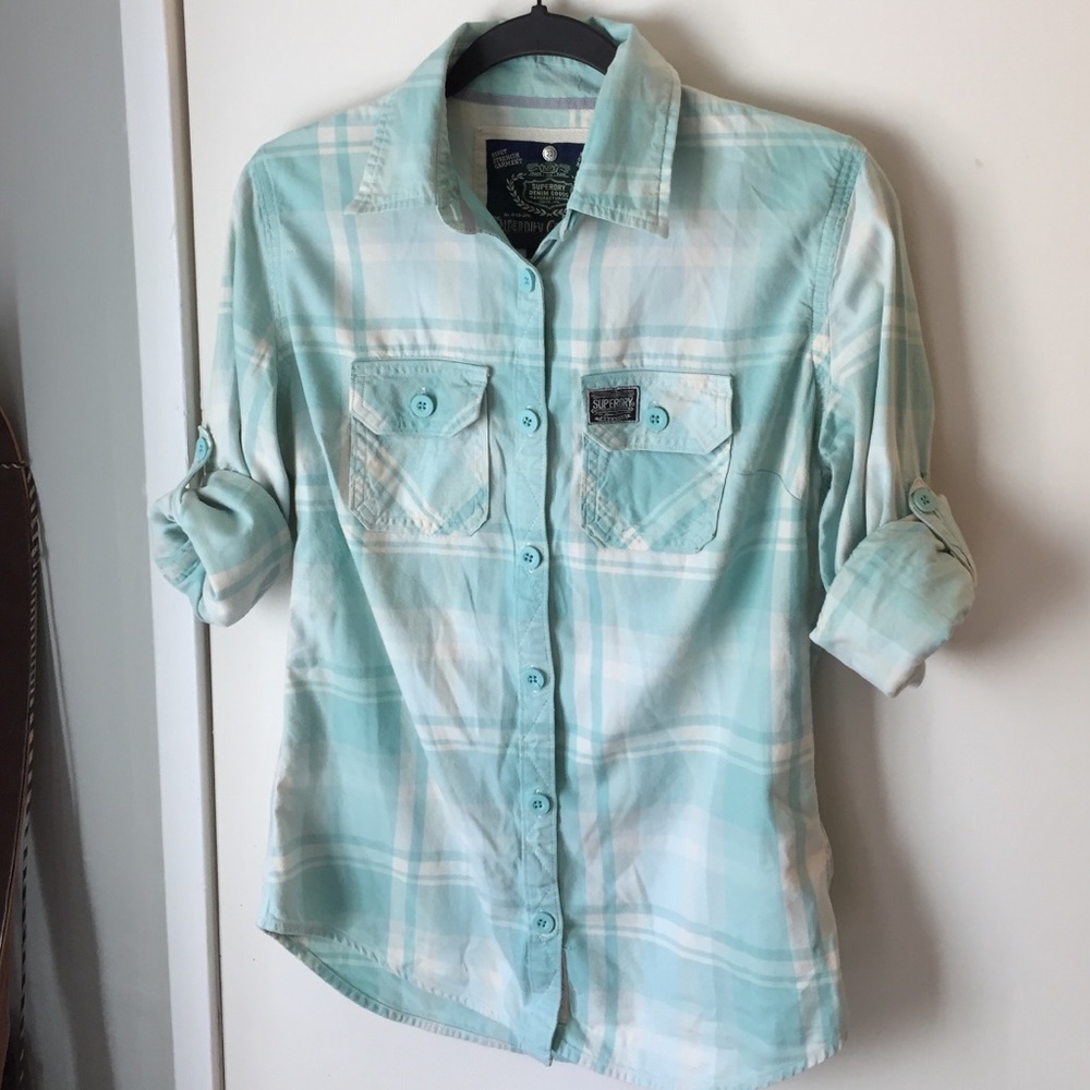 SuperDry button down plaid shirt