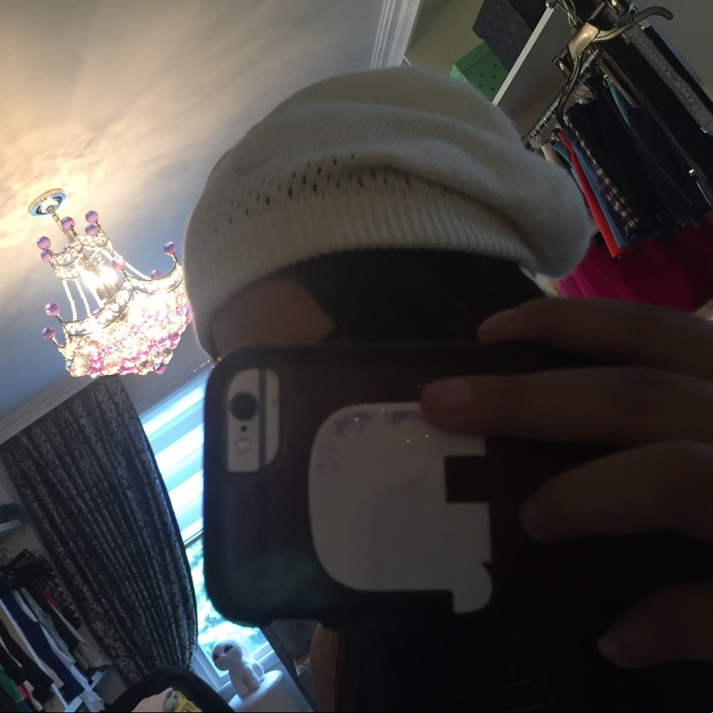 White Armani Exchange Beanie