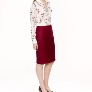 Jcrew No. 2 Pencil Skirt - Burgundy