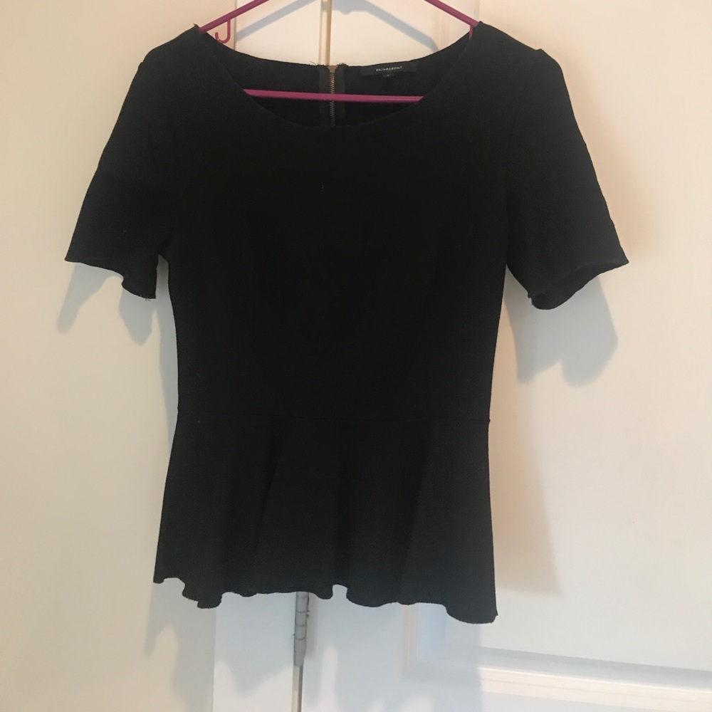 Black Olivaceous Peplum Shirt