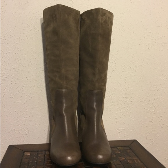 clarks suede knee high boots