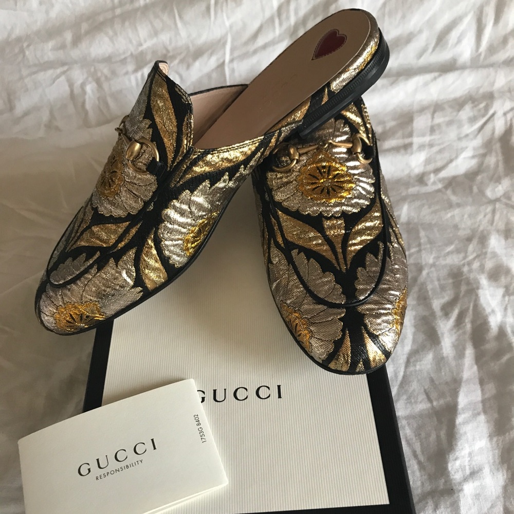 Gucci Princetown Floral Jacquard Slipper