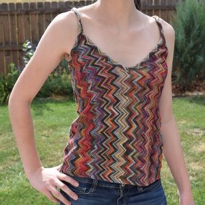 Anthropologie/Sweet Pea Colorful Knit Zig Zag Cami