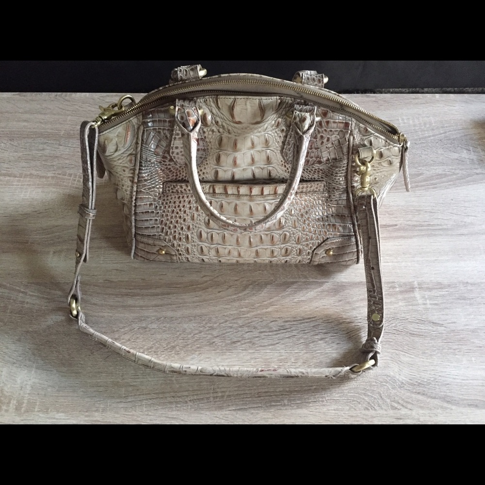 BRAHMIN Croco-Embossed Satchel