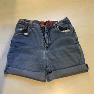 High waisted jean shorts
