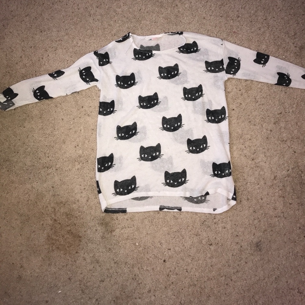 H&M Black Cat Sweatshirt