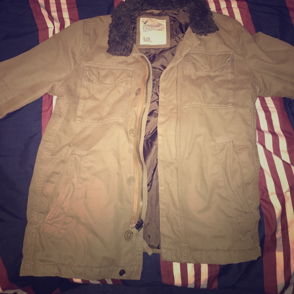 American Eagle jacket with fur collar