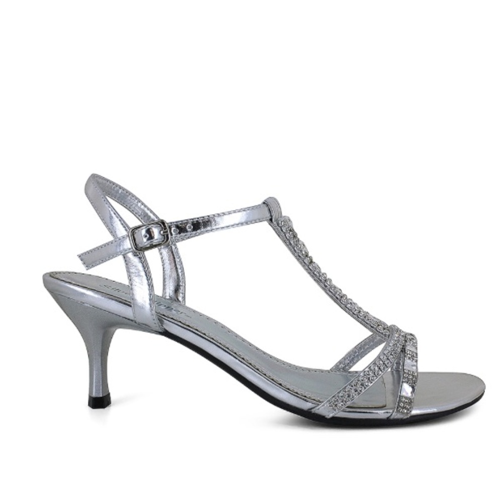 Silver slipper heels