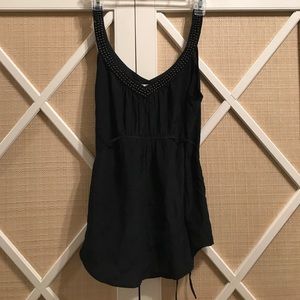 Ecote Flowy Blouse w/ tie waist & beaded detail