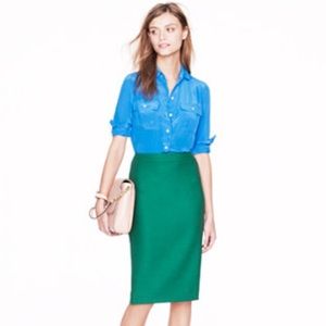 Jcrew No. 2 Pencil Skirt - Forest Green