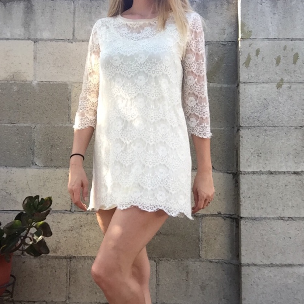 Cream lace dress