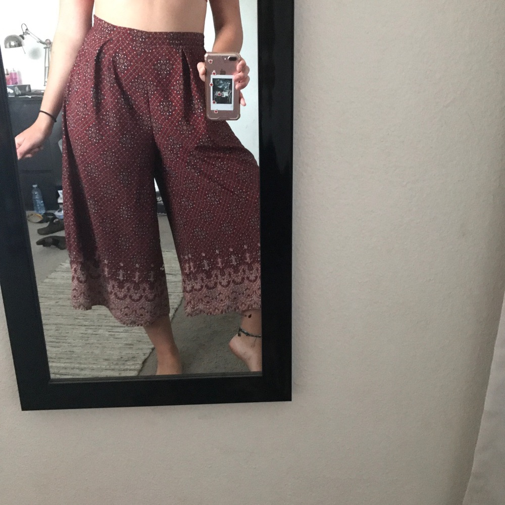 boho silk capri pant