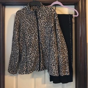 2 piece jumpsuit leopard