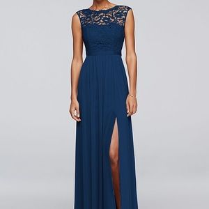 David's bridal navy bridesmaids dress