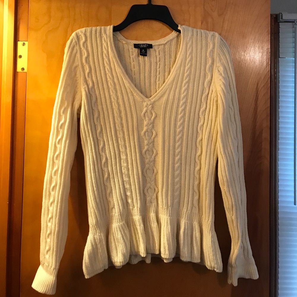 Chaps preppy peplum sweater. Very pretty on