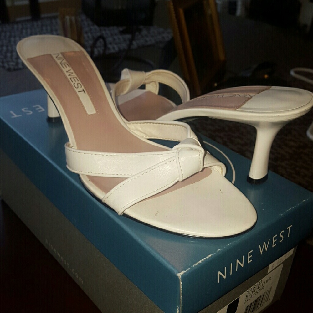 White leather sandals