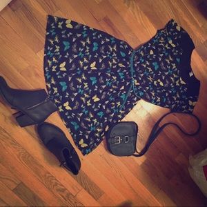 Super cute butterfly patterned flared dress