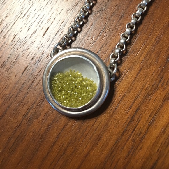 Silver and stone dust necklace - Picture 3 of 3