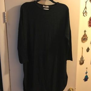 Dark grey tunic with fringe belt