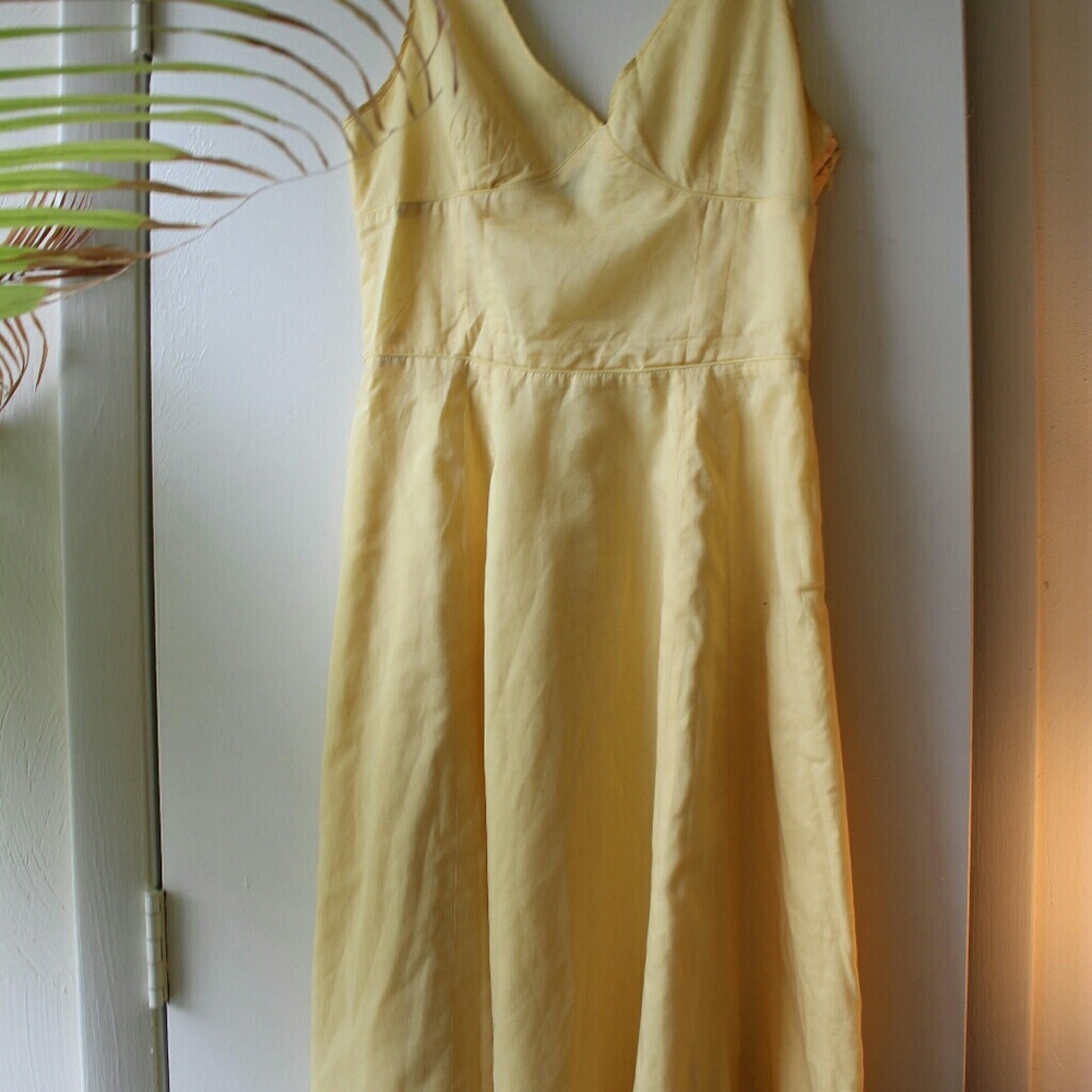 Yellow A-lined cotton dress