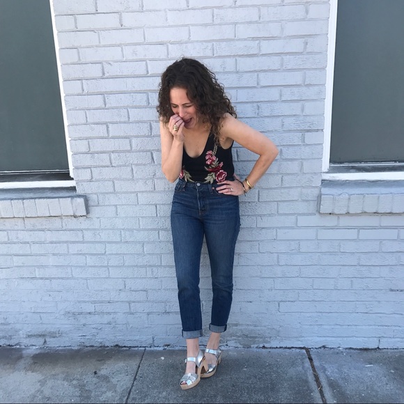 LAST ONE! Rose Embroidered Bodysuit - Picture 2 of 3