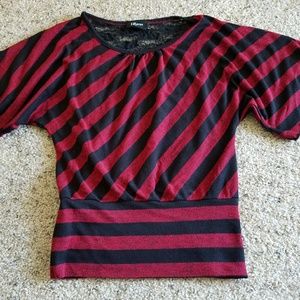 IZ BYER  stripped womens top size small.
