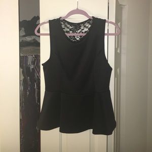 Black Peplum Top