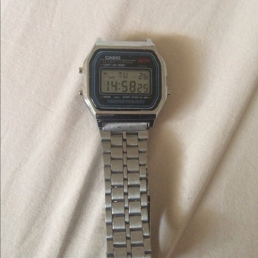 Men's silver Casio watch authentic and clean