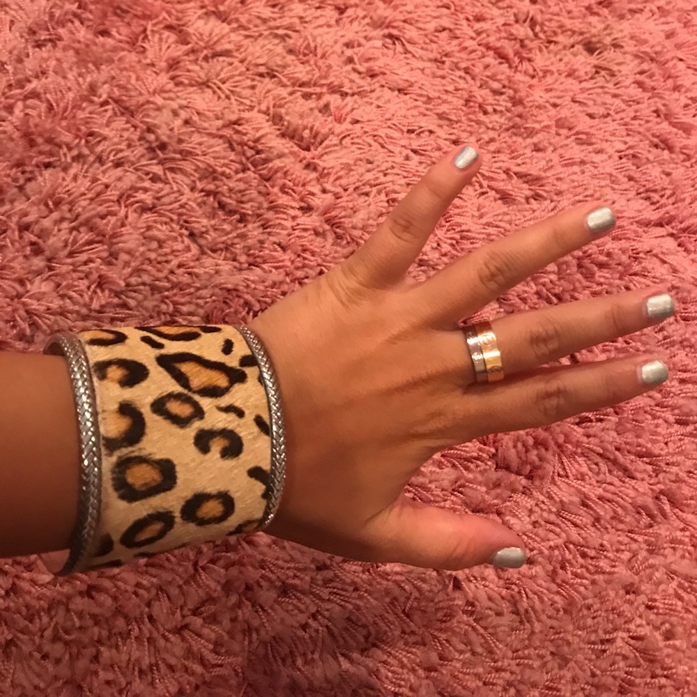 Cheetah skin cuff bracelet