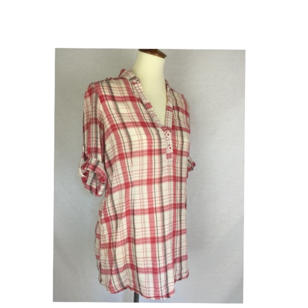 Odille Anthrpologie Plaid Top Tunic