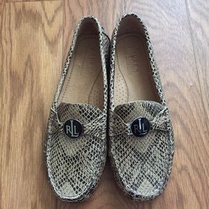 NWOT Ralph Lauren Berdine Snakeskin Leather Flats