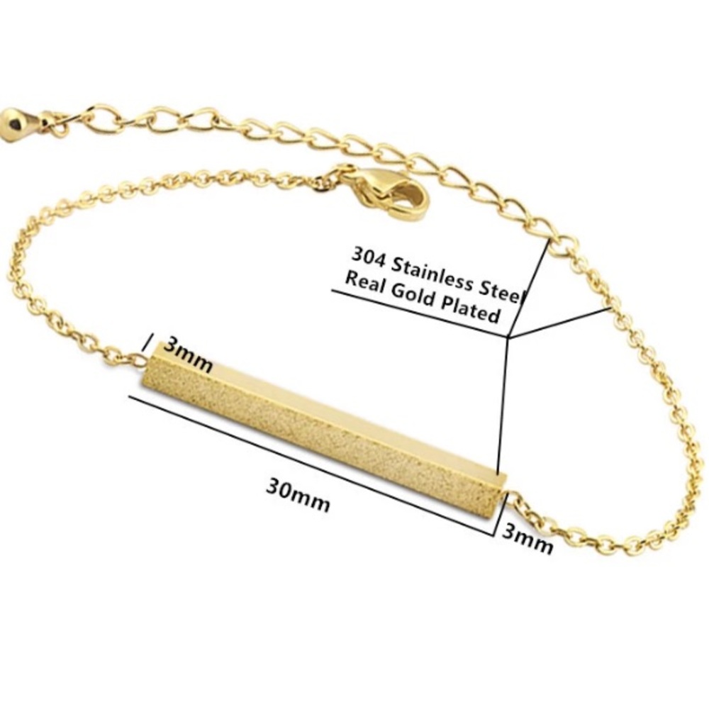 Gold sparkle bar bracelet - Picture 3 of 3