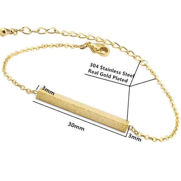 Gold sparkle bar bracelet - Picture 3 of 3