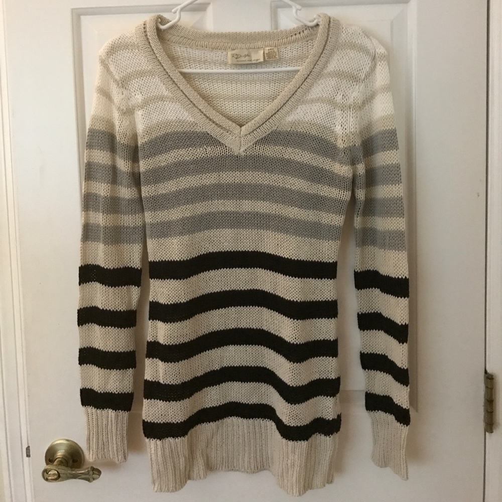 Striped V-neck Sweater