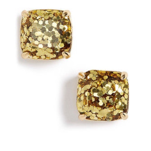 Kate Spade Gold Glitter 12K Fill Stud Earrings - Picture 5 of 5