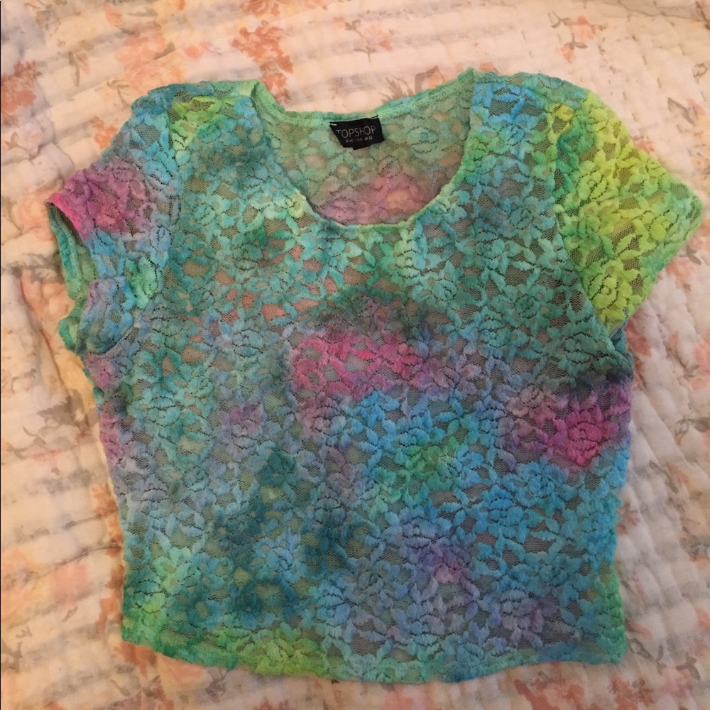 Topshop lace crop top