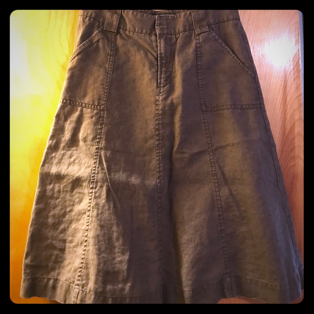 ⭐️FLASH SALE⭐️Eddie Bauer 100% LINEN A-line skirt